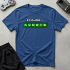 DreamMaker mockup — Squats Password T-Shirt (royal)