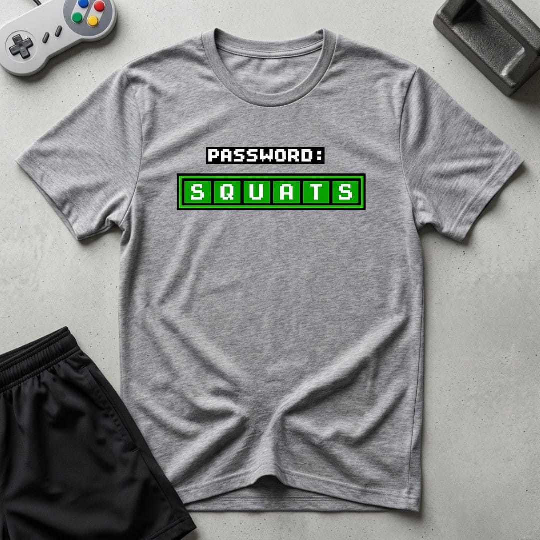 DreamMaker mockup — Squats Password T-Shirt (sport-grey)