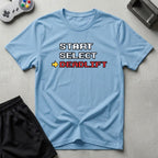 DreamMaker mockup — Start Select Deadlift T-Shirt (light-blue)