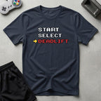 DreamMaker mockup — Start Select Deadlift T-Shirt (navy)