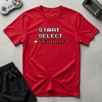 DreamMaker mockup — Start Select Deadlift T-Shirt (red)