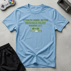 DreamMaker mockup — Stealth Mode Active T-Shirt (light-blue)