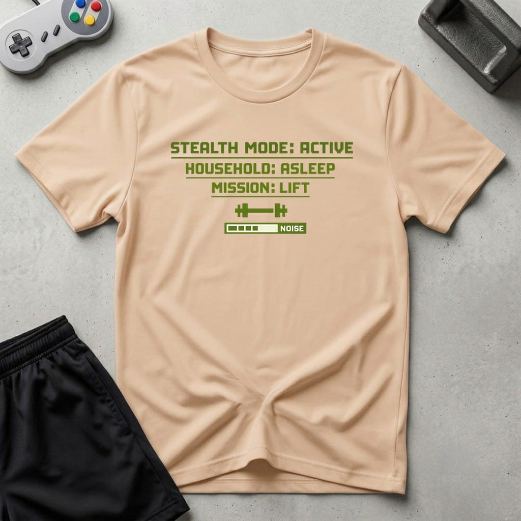 DreamMaker mockup — Stealth Mode Active T-Shirt (natural)