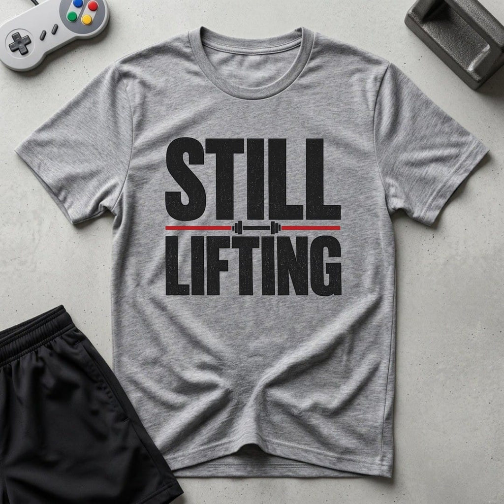 DreamMaker mockup — Still Lifting T-Shirt (sport-grey)