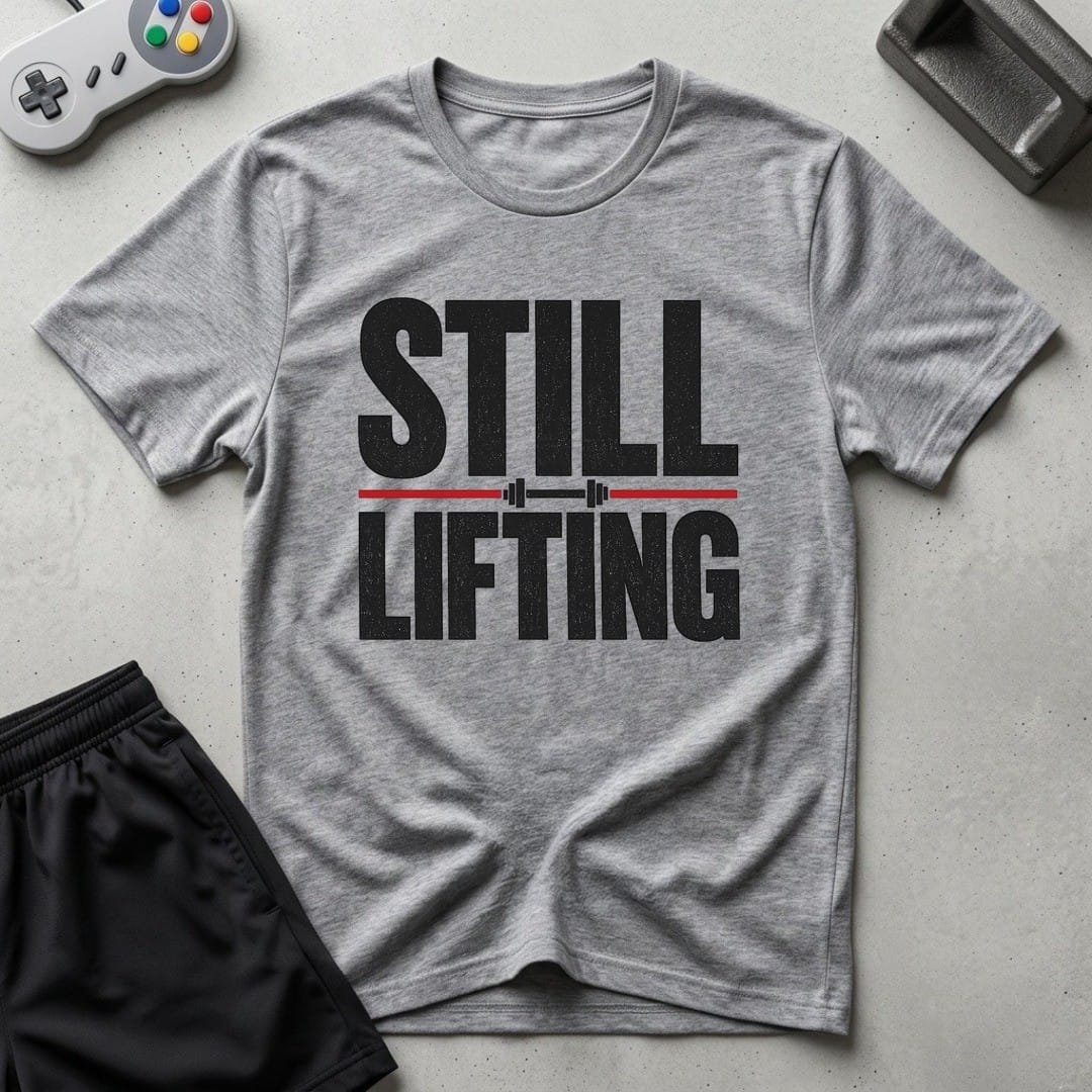 DreamMaker mockup — Still Lifting T-Shirt (sport-grey)