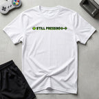 DreamMaker mockup — Still Pressing T-Shirt (white)