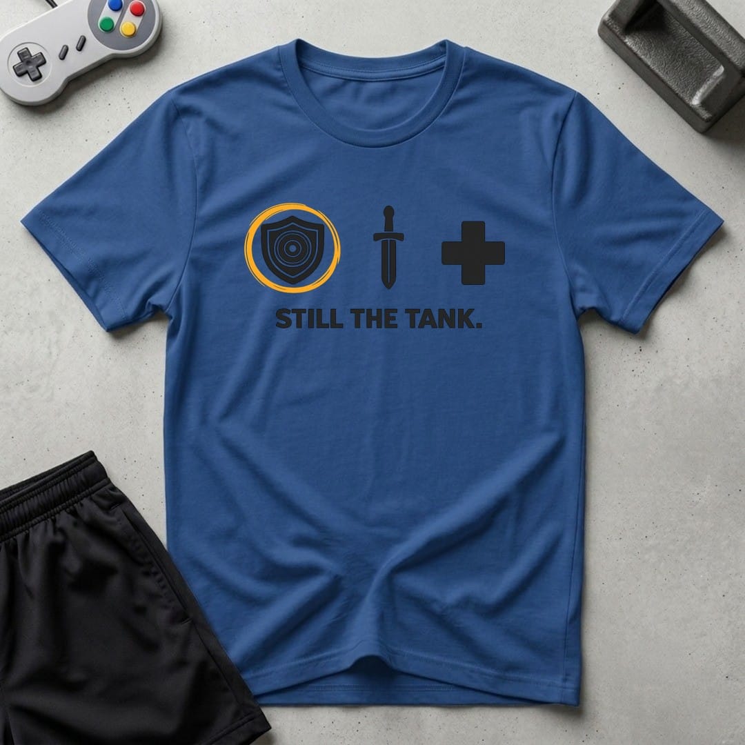 DreamMaker mockup — Still The Tank T-Shirt (royal)