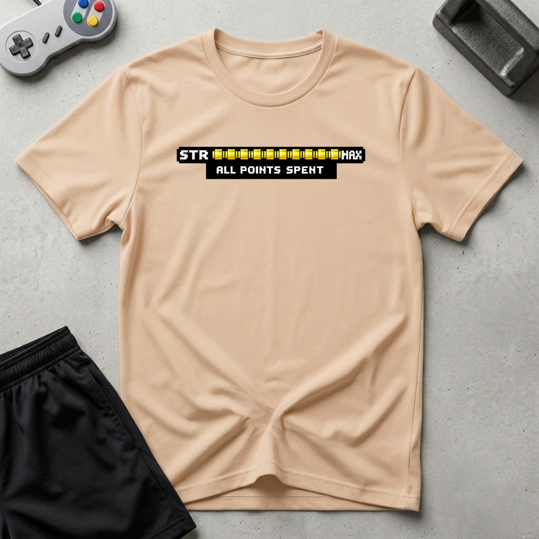 DreamMaker mockup — Str Points Max T-Shirt (natural)
