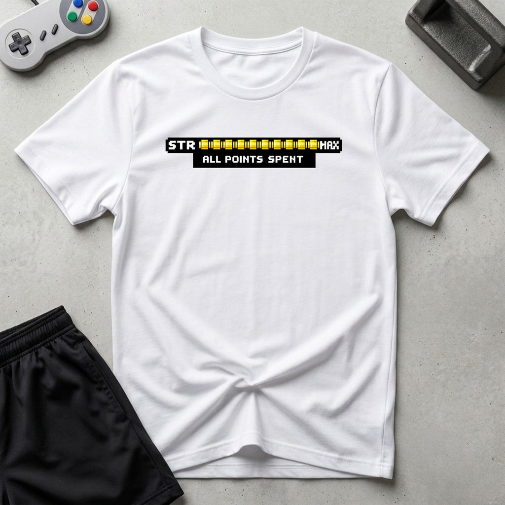 DreamMaker mockup — Str Points Max T-Shirt (white)