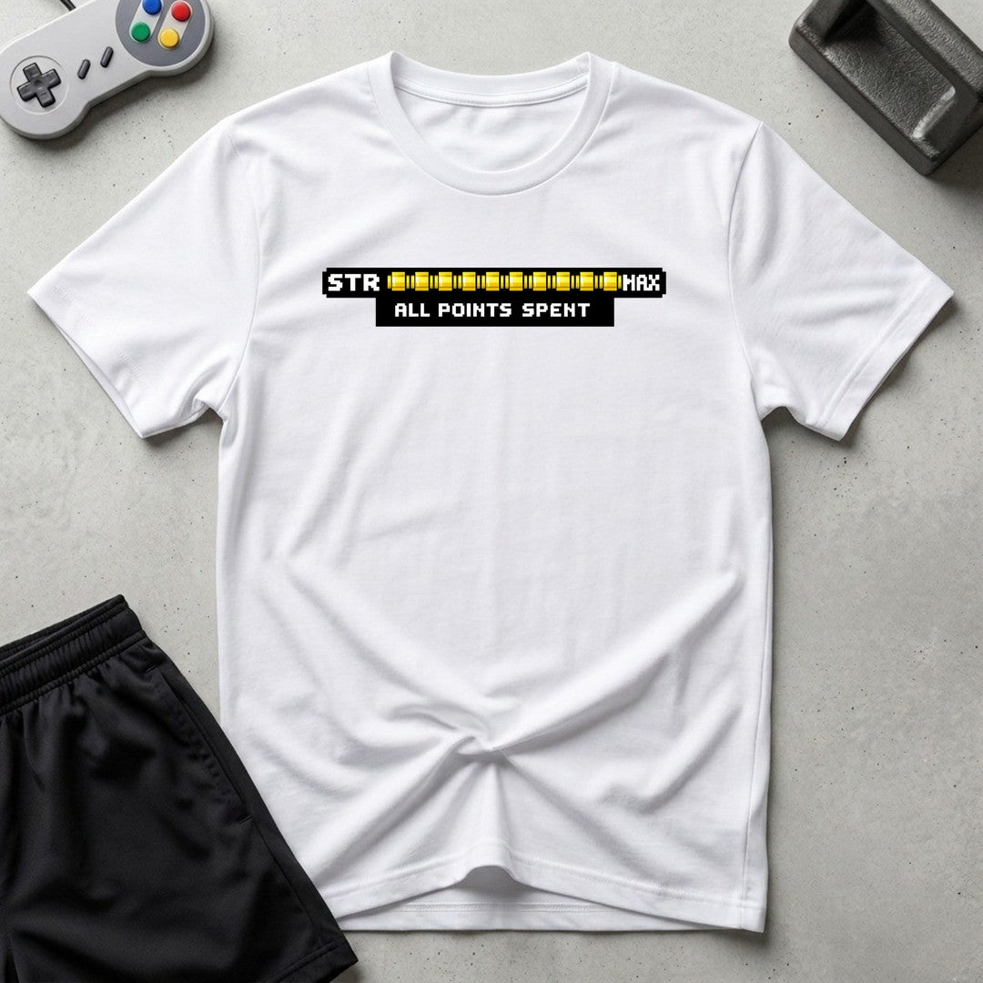 DreamMaker mockup — Str Points Max T-Shirt (white)