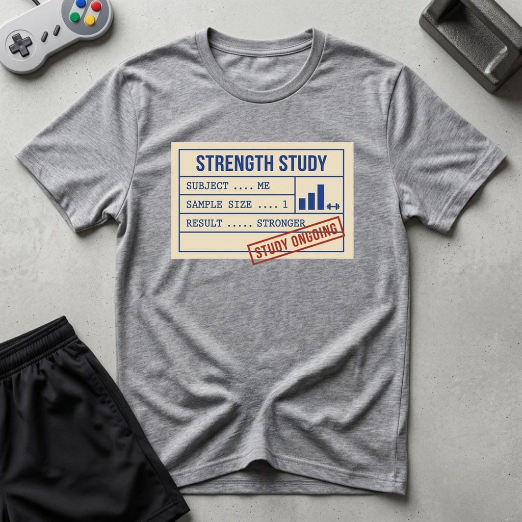DreamMaker mockup — Strength Study T-Shirt (sport-grey)