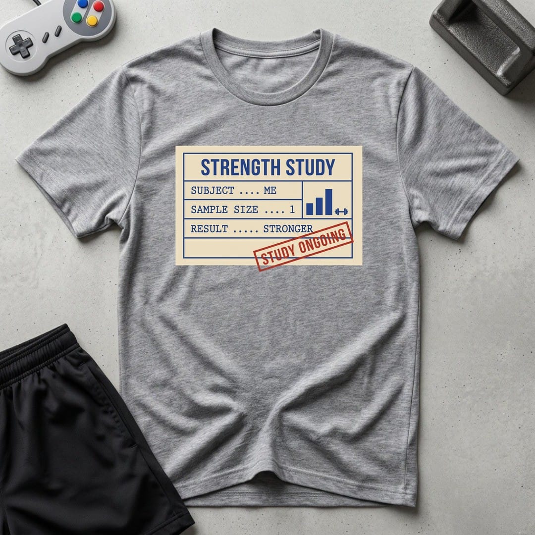 DreamMaker mockup — Strength Study T-Shirt (sport-grey)