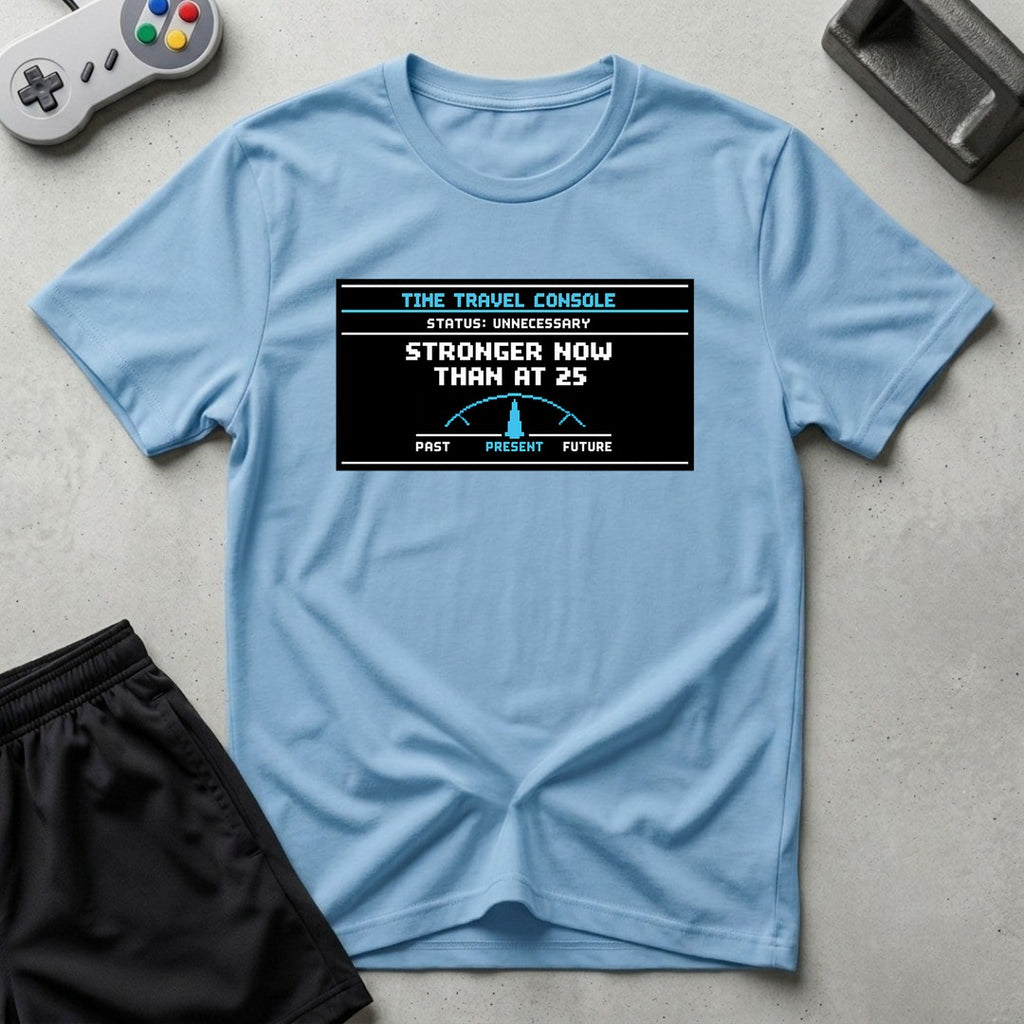 DreamMaker mockup — Stronger Than 25 T-Shirt (light-blue)