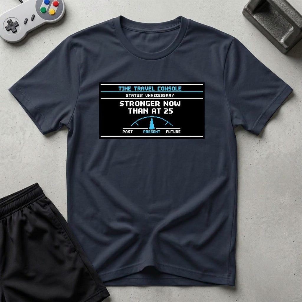DreamMaker mockup — Stronger Than 25 T-Shirt (navy)