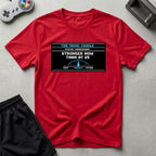 DreamMaker mockup — Stronger Than 25 T-Shirt (red)