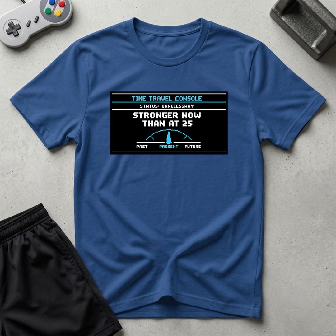 DreamMaker mockup — Stronger Than 25 T-Shirt (royal)