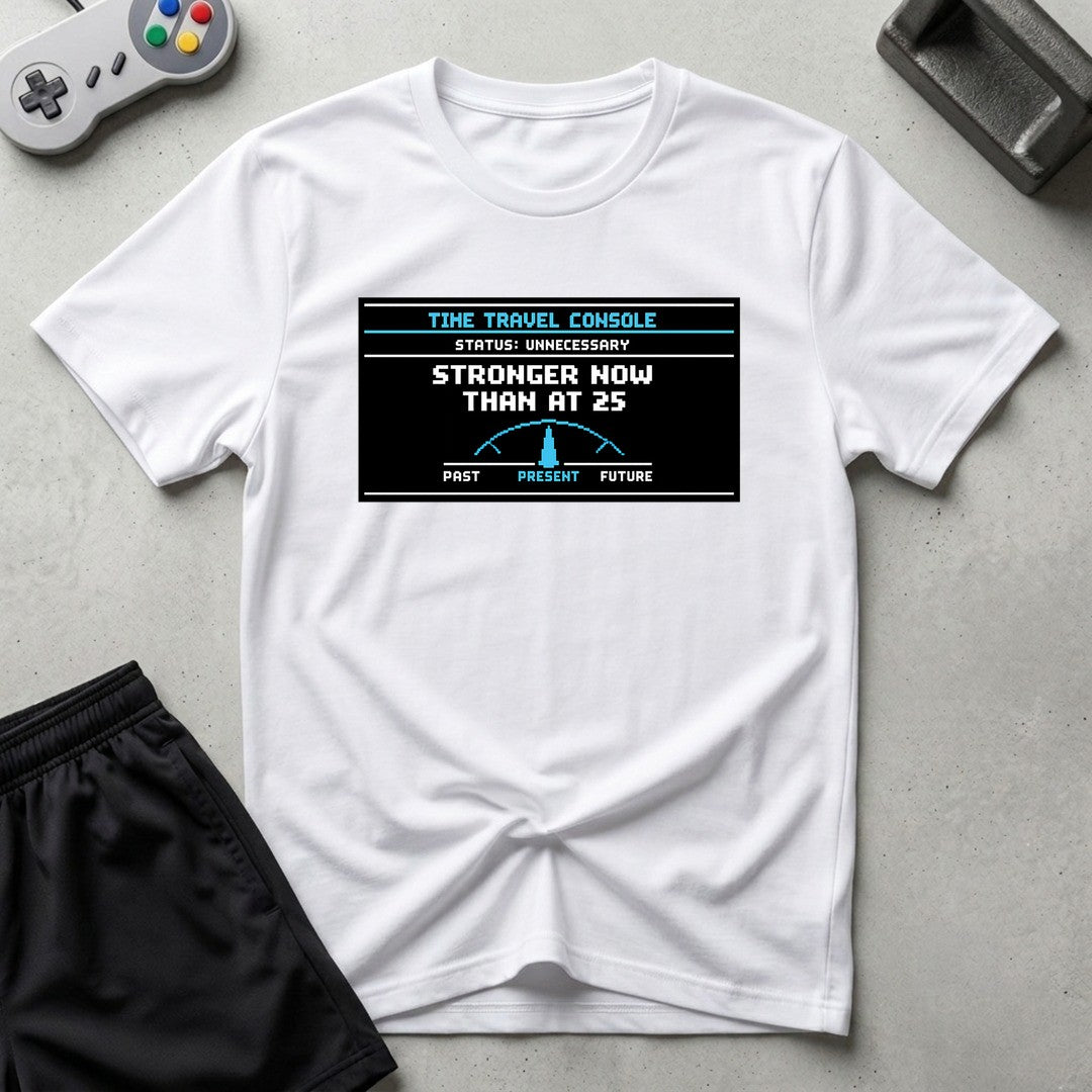 DreamMaker mockup — Stronger Than 25 T-Shirt (white)