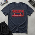 DreamMaker mockup — Survivor 1000 Mondays T-Shirt (navy)