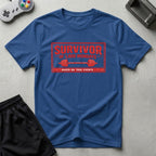 DreamMaker mockup — Survivor 1000 Mondays T-Shirt (royal)