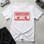 DreamMaker mockup — Survivor 1000 Mondays T-Shirt (white)