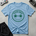 DreamMaker mockup — Tested Daily T-Shirt (light-blue)