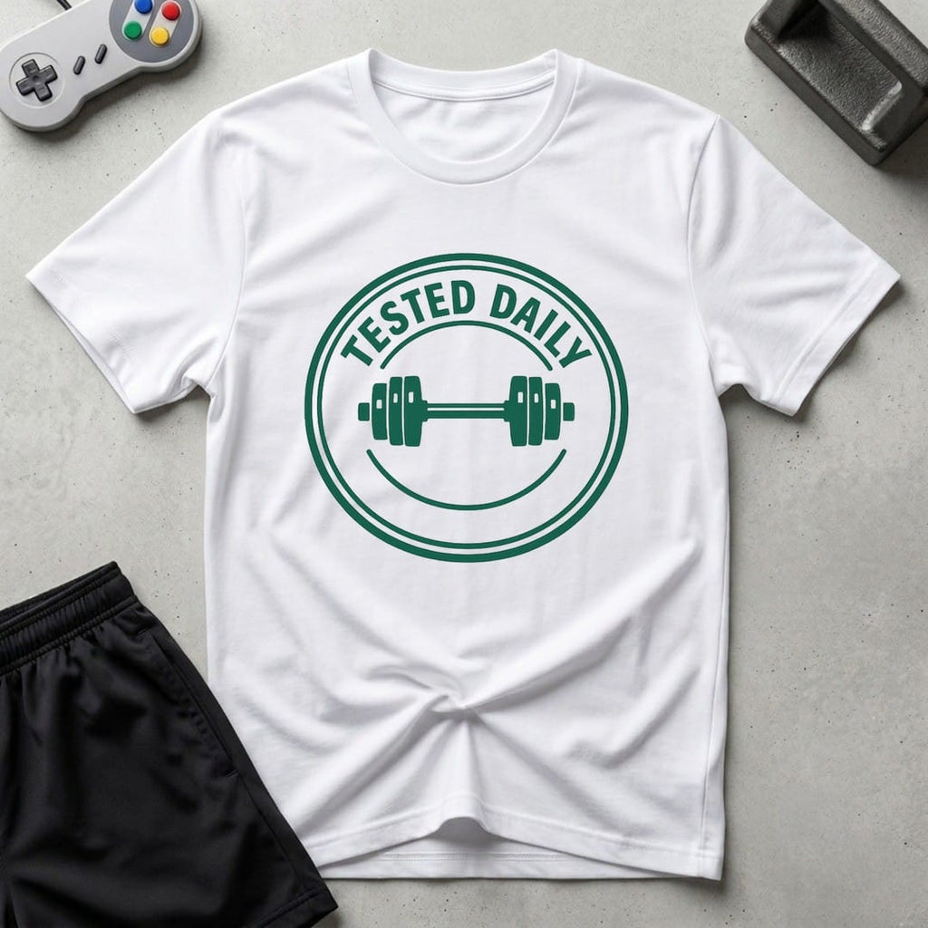 DreamMaker mockup — Tested Daily T-Shirt (white)