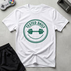 DreamMaker mockup — Tested Daily T-Shirt (white)