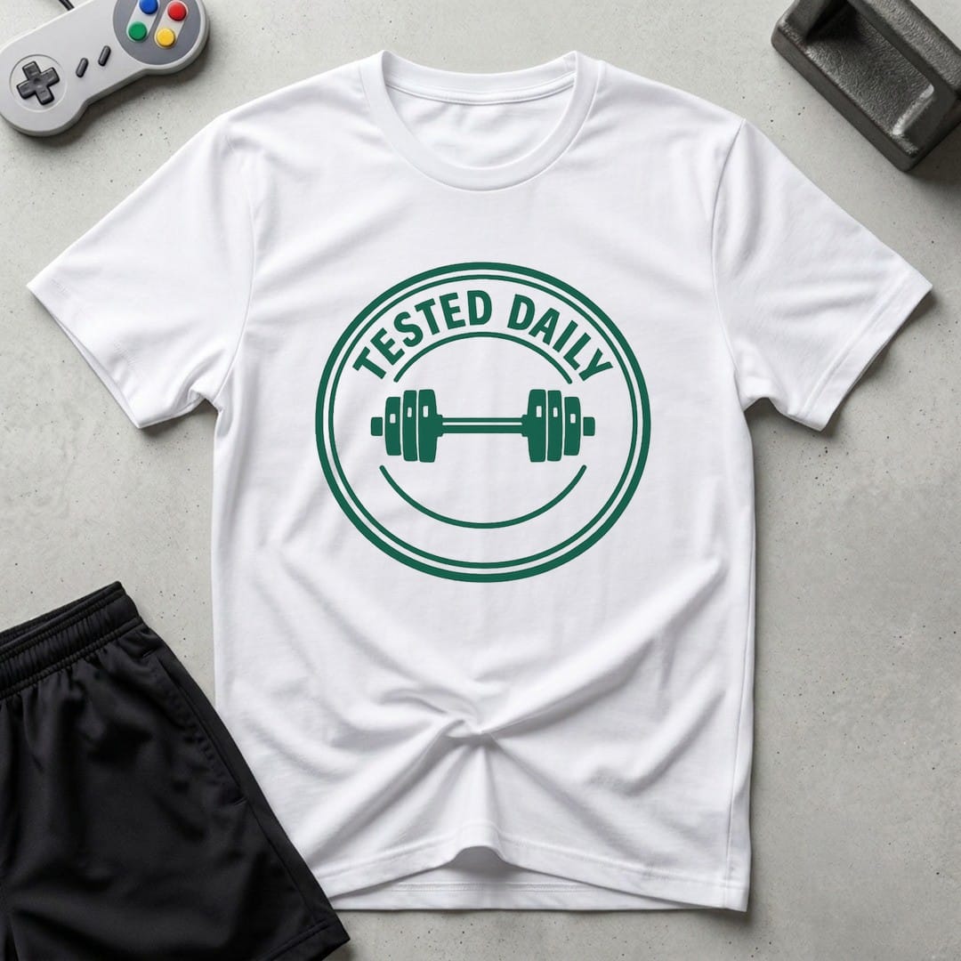 DreamMaker mockup — Tested Daily T-Shirt (white)