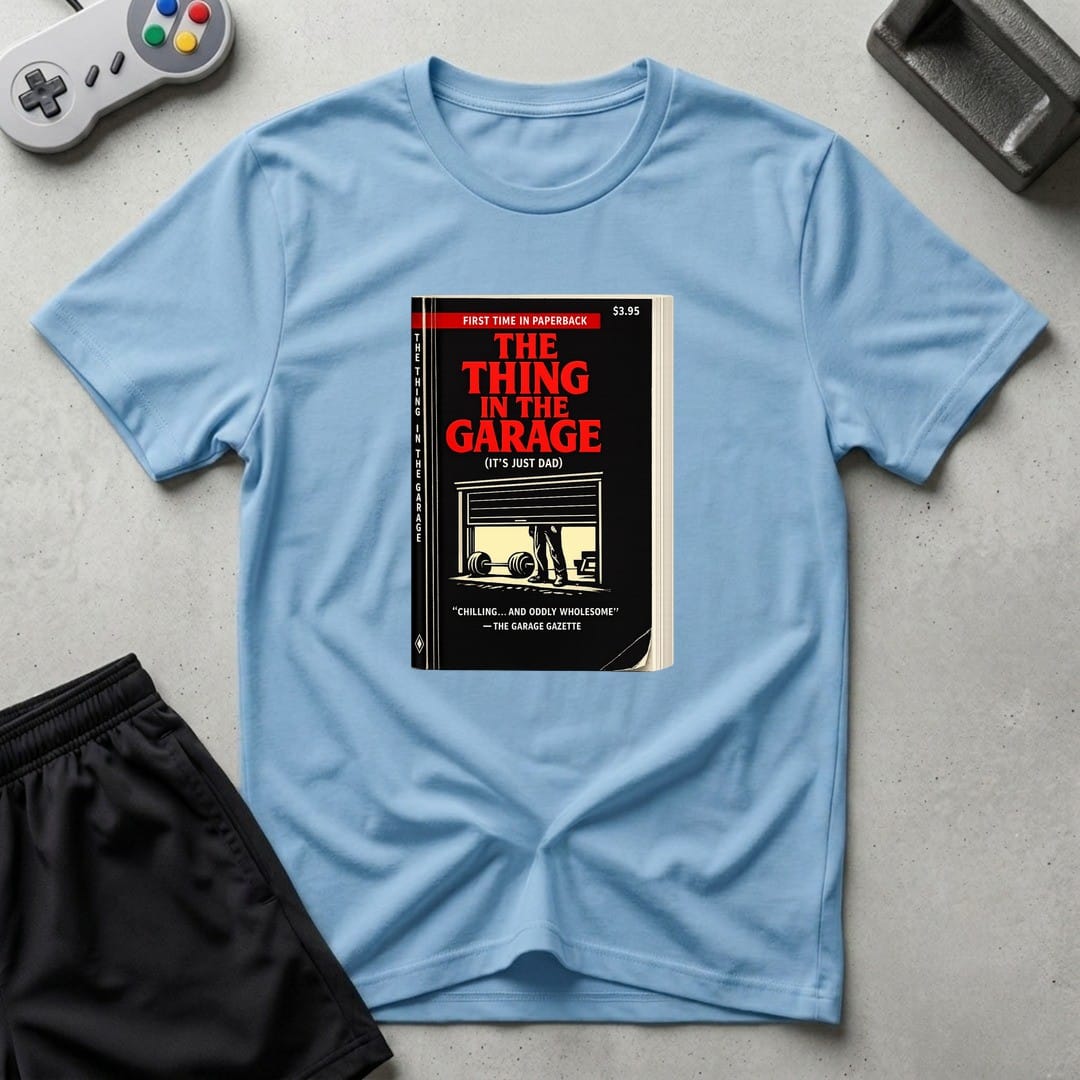 DreamMaker mockup — Thing In Garage T-Shirt (light-blue)