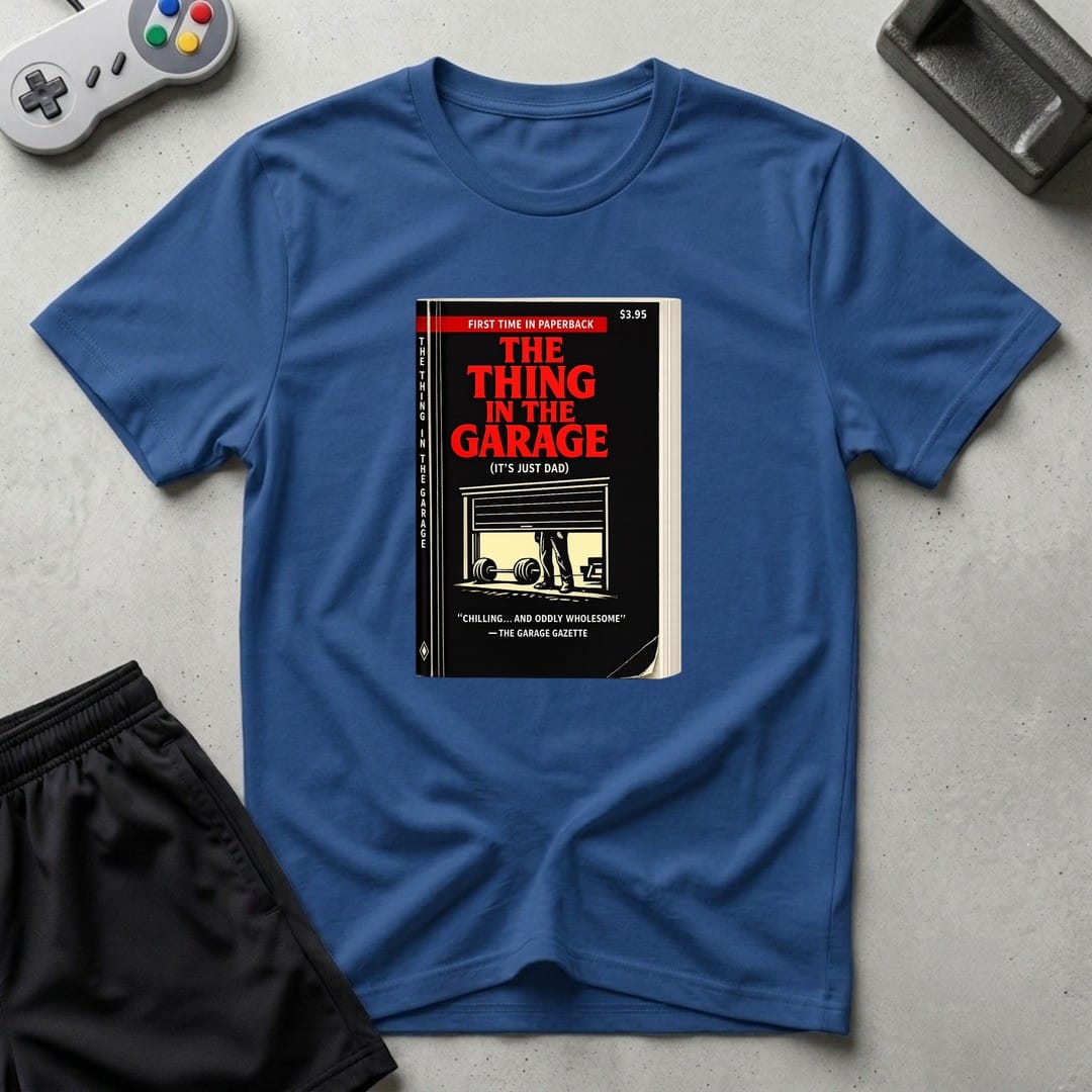 DreamMaker mockup — Thing In Garage T-Shirt (royal)
