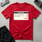 DreamMaker mockup — Time Card T-Shirt (red)