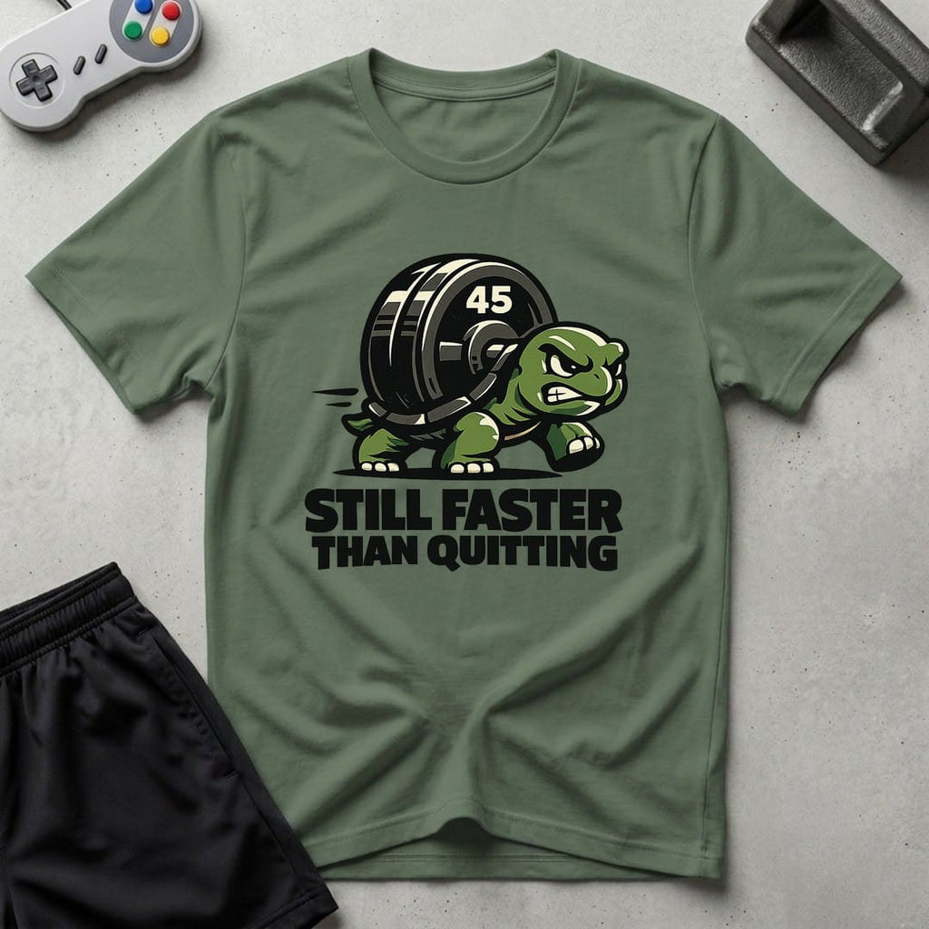 DreamMaker mockup — Turtle Mode T-Shirt (military-green)