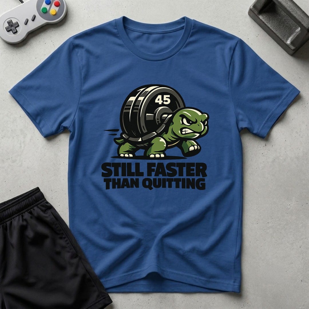 DreamMaker mockup — Turtle Mode T-Shirt (royal)