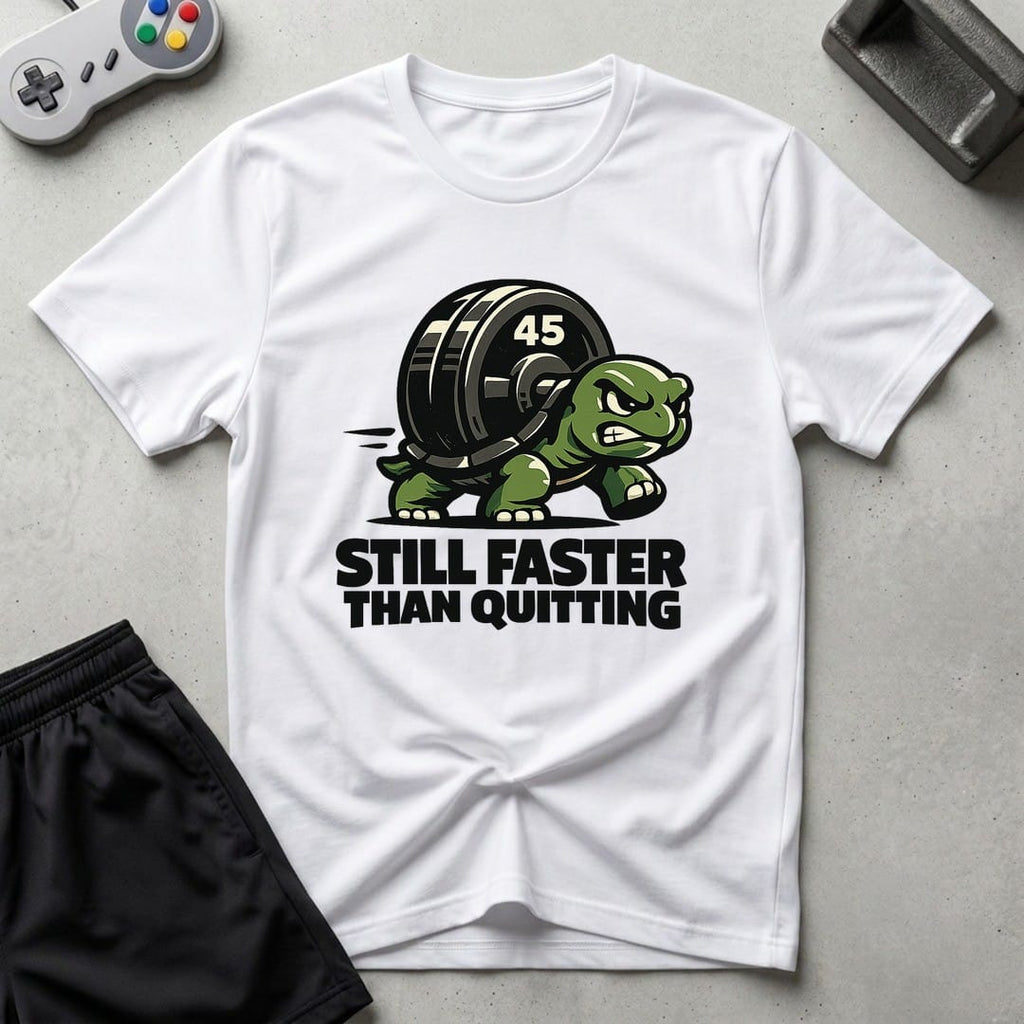 DreamMaker mockup — Turtle Mode T-Shirt (white)
