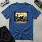 DreamMaker mockup — Up Before Vampires T-Shirt (royal)