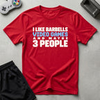 DreamMaker mockup — Video Games 3 People T-Shirt (red)