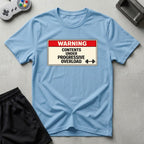 DreamMaker mockup — Warning Progressive Overload T-Shirt (light-blue)