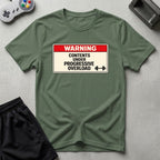 DreamMaker mockup — Warning Progressive Overload T-Shirt (military-green)