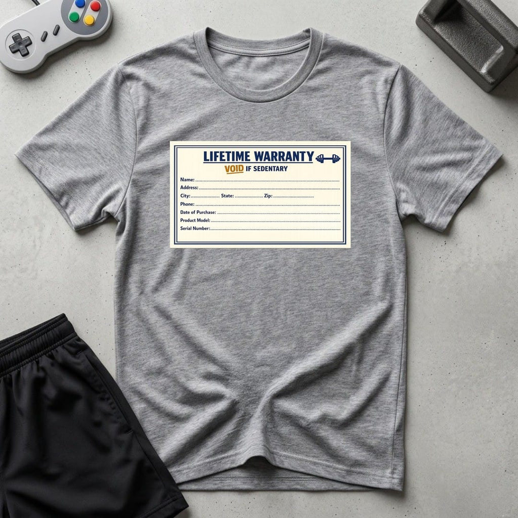 DreamMaker mockup — Warranty Card T-Shirt (sport-grey)