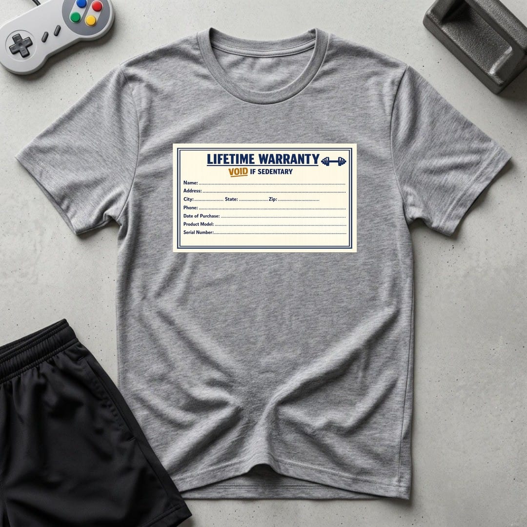 DreamMaker mockup — Warranty Card T-Shirt (sport-grey)
