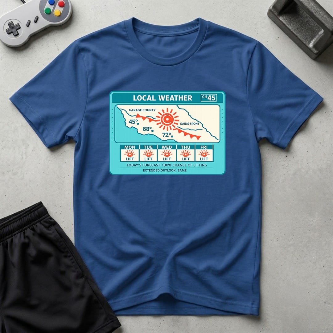 DreamMaker mockup — Weather Report T-Shirt (royal)