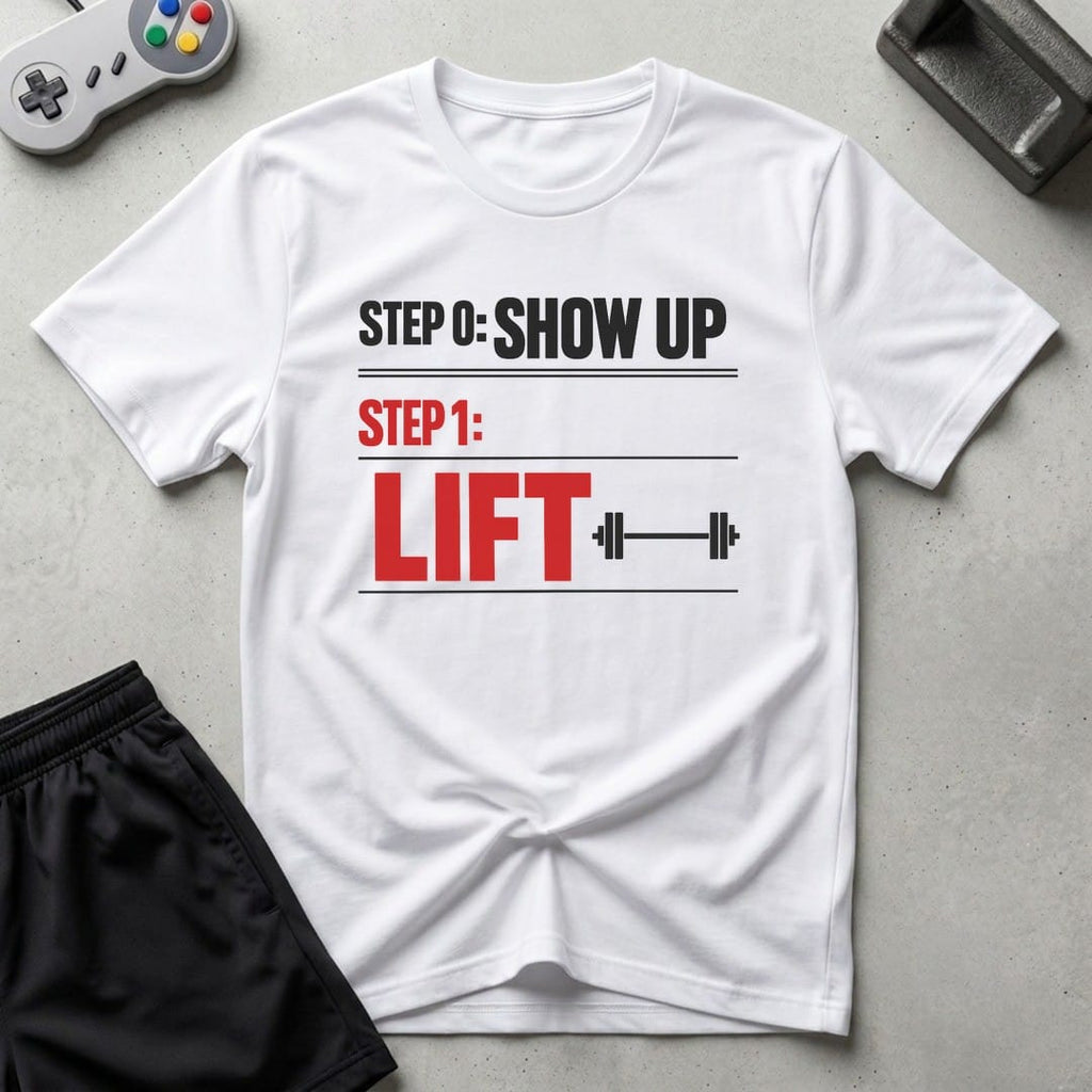DreamMaker mockup — Workout Plan T-Shirt (white)