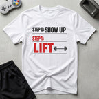 DreamMaker mockup — Workout Plan T-Shirt (white)