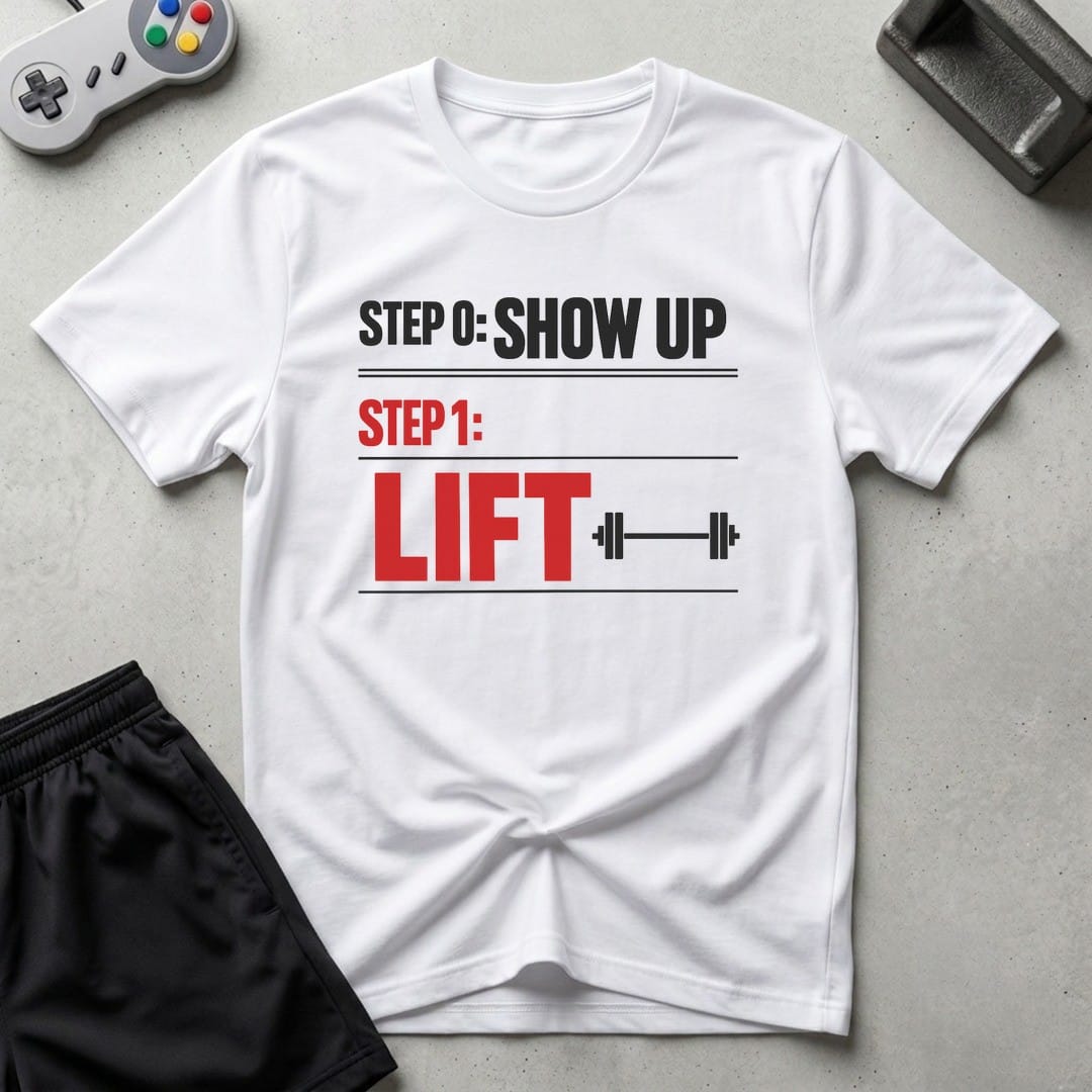 DreamMaker mockup — Workout Plan T-Shirt (white)