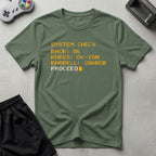 DreamMaker mockup — Workout System Check T-Shirt (military-green)