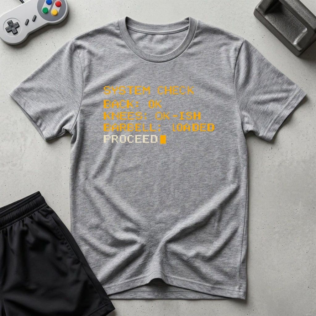DreamMaker mockup — Workout System Check T-Shirt (sport-grey)