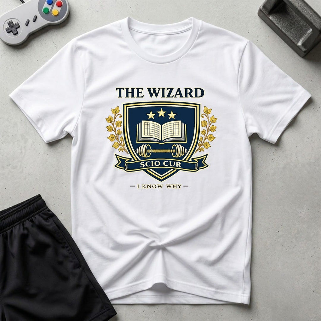 DreamMaker mockup — Wzard Crest T-Shirt (white)