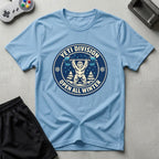 DreamMaker mockup — Yeti Gym Division T-Shirt (light-blue)