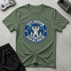 DreamMaker mockup — Yeti Gym Division T-Shirt (military-green)