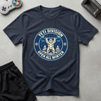 DreamMaker mockup — Yeti Gym Division T-Shirt (navy)